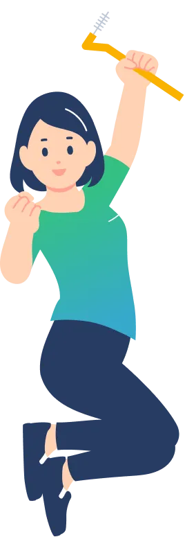 笑顔で働く女性スタッフ